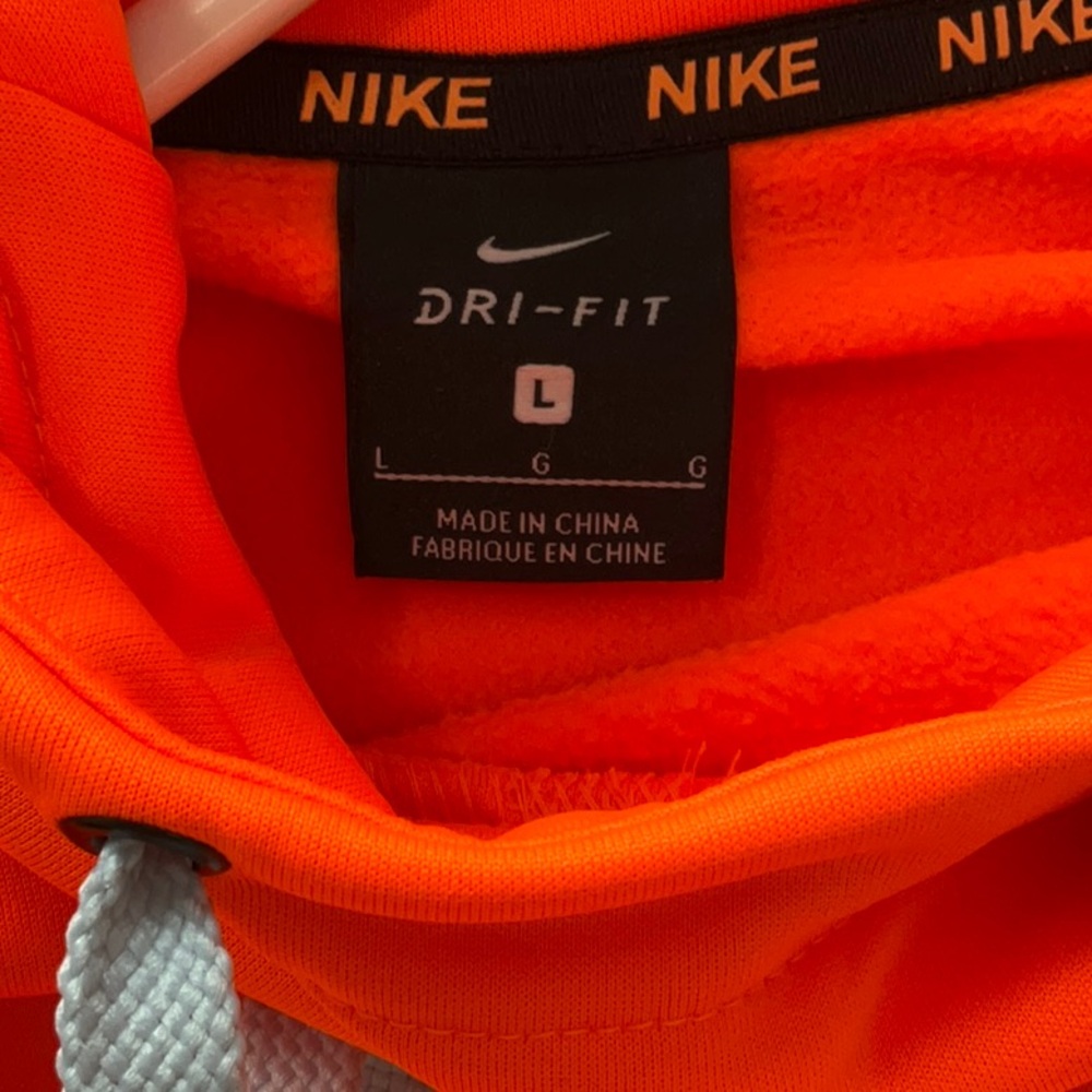 Nike Vibrant Orange Hoodie with Gray Swoosh - Picture 6 of 8